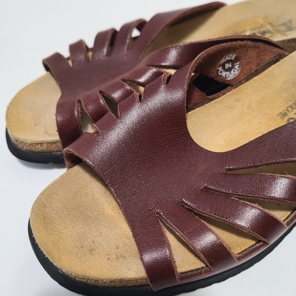 MEPHISTO Brown Open Toe Slide Sandals Size 38 - Picture 3 of 8